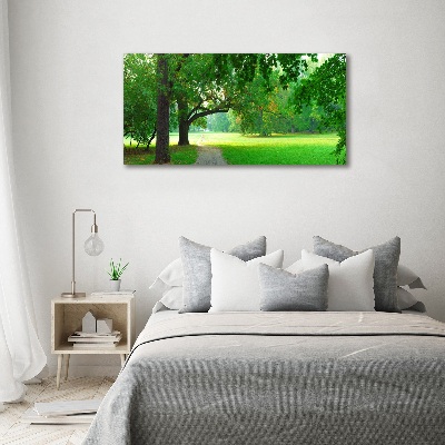 Quadro su vetro acrilico Parco in autunno