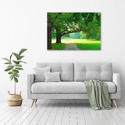 Quadro su vetro acrilico Parco in autunno