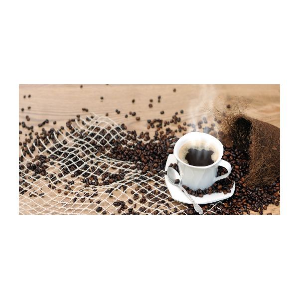 Quadro su vetro acrilico Caffè e chicchi di caffè