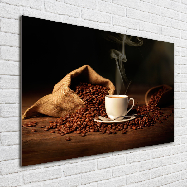 Quadro in vetro acrilico Caffè in tazza