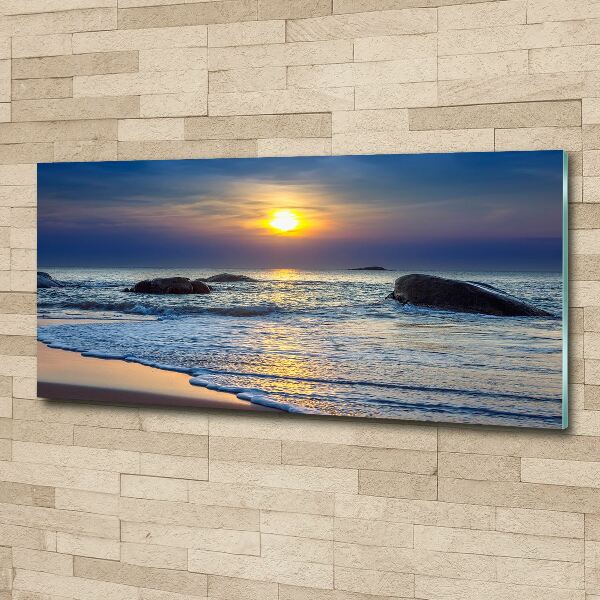 Quadro in vetro acrilico Mare al tramonto