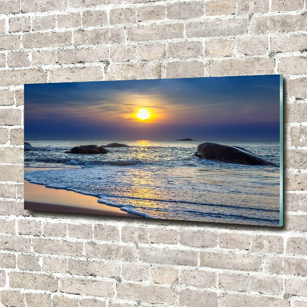 Quadro in vetro acrilico Mare al tramonto