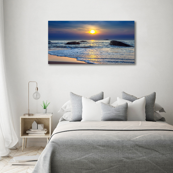 Quadro in vetro acrilico Mare al tramonto