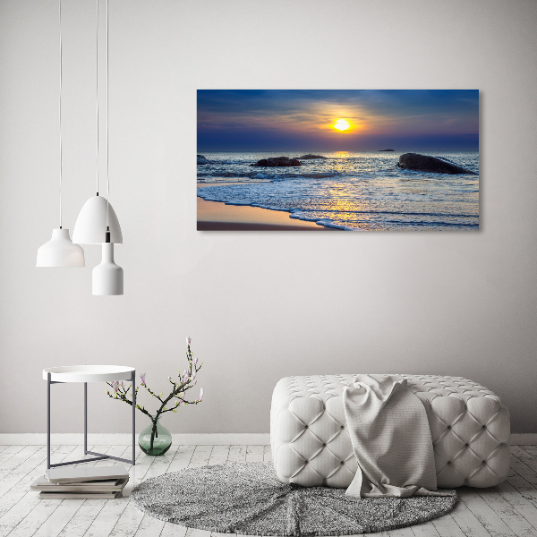 Quadro in vetro acrilico Mare al tramonto