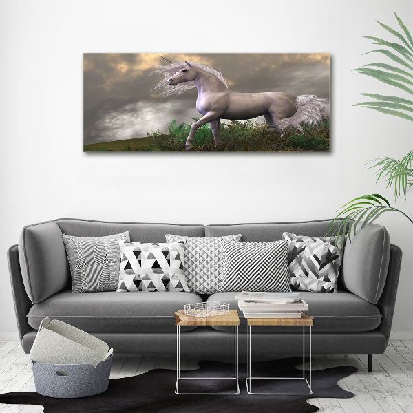 Quadro vetro acrilico Unicorno grigio