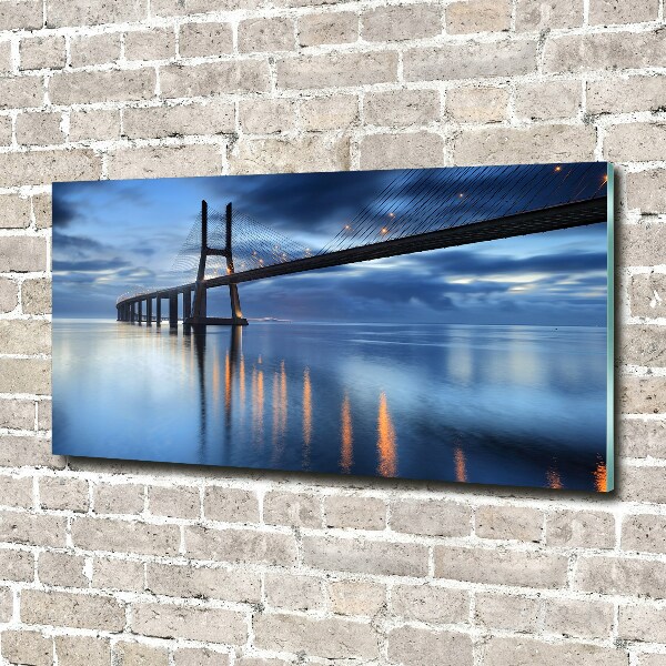 Quadro vetro acrilico Ponte illuminato