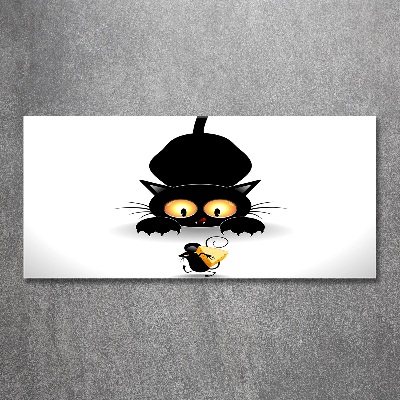 Quadro vetro acrilico Gatto e topo