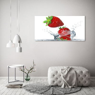 Quadro vetro acrilico Fragole e acqua