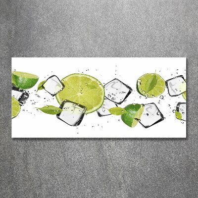 Quadro in vetro acrilico Lime con ghiaccio