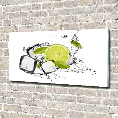 Quadro vetro acrilico Lime con ghiaccio