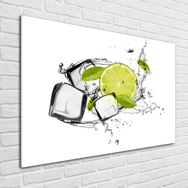 Quadro vetro acrilico Lime con ghiaccio