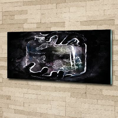 Quadro su vetro acrilico Farfalle in un barattolo