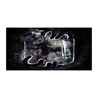 Quadro su vetro acrilico Farfalle in un barattolo