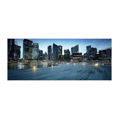 Quadro in vetro acrilico Singapore di notte