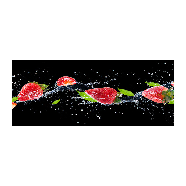 Quadro vetro acrilico Fragole e acqua