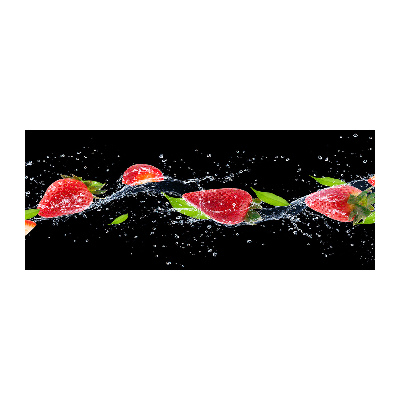 Quadro vetro acrilico Fragole e acqua