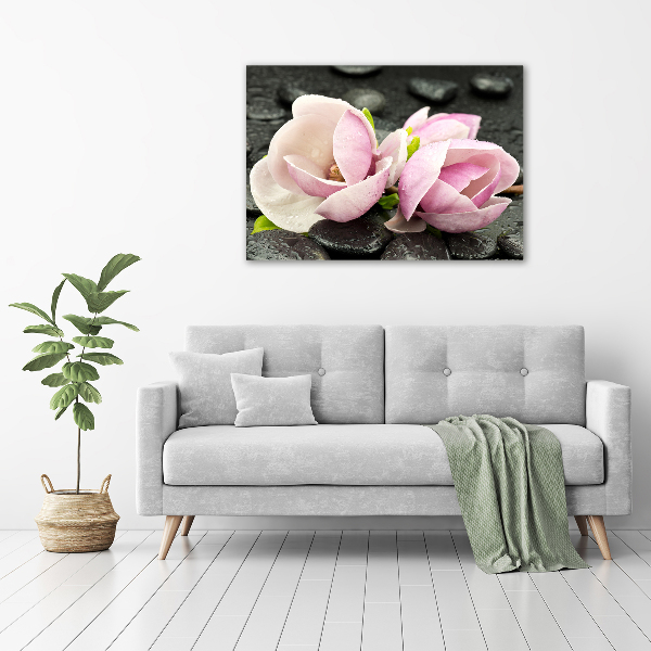 Quadro in vetro acrilico Pietra zen di magnolia