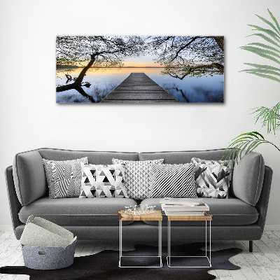 Quadro su vetro acrilico Molo sul lago