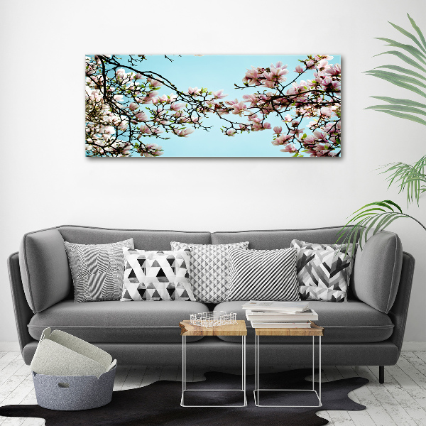 Quadro in vetro acrilico Fiori di magnolia