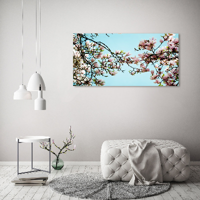Quadro in vetro acrilico Fiori di magnolia