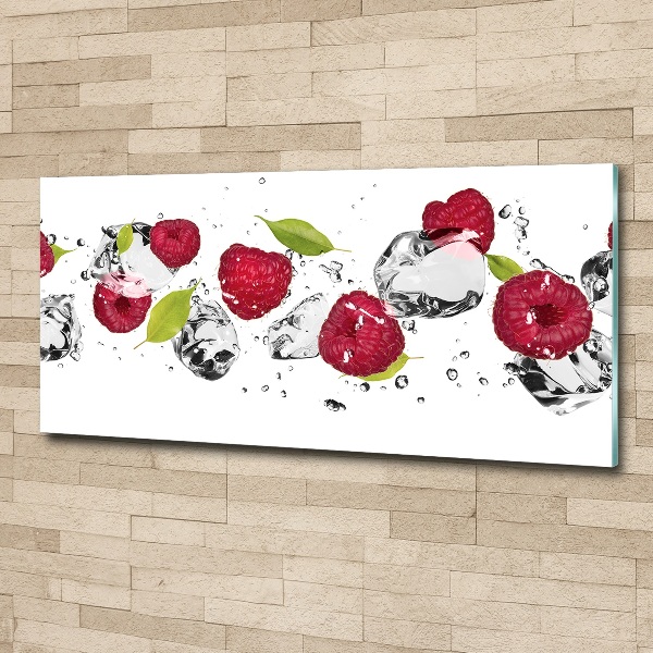 Quadro su vetro acrilico Lampone e acqua