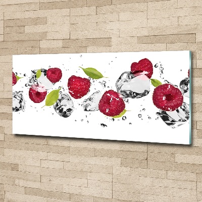 Quadro su vetro acrilico Lampone e acqua