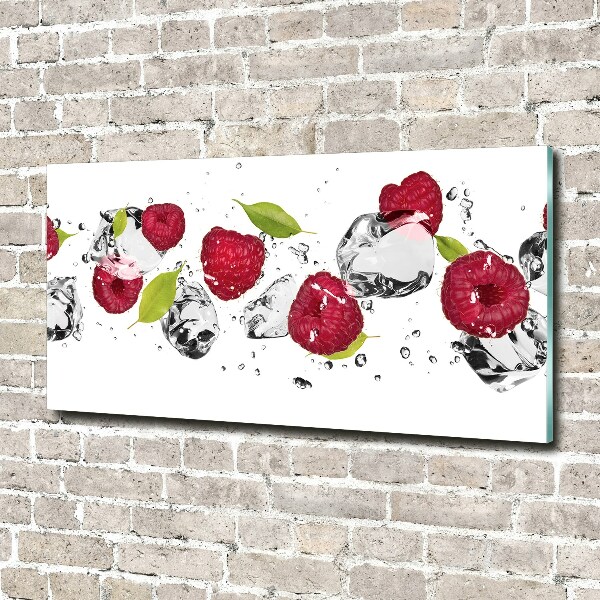 Quadro su vetro acrilico Lampone e acqua
