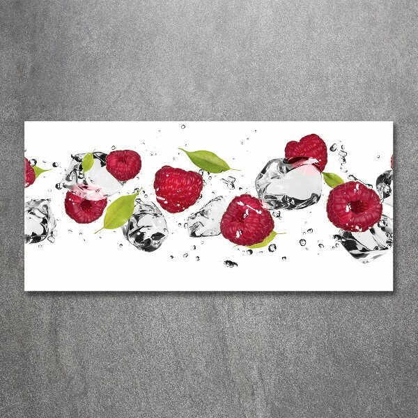 Quadro su vetro acrilico Lampone e acqua