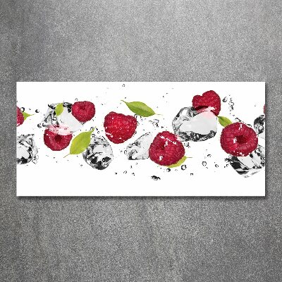 Quadro su vetro acrilico Lampone e acqua