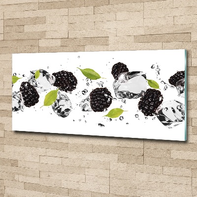 Quadro su vetro acrilico Ciliegie e acqua