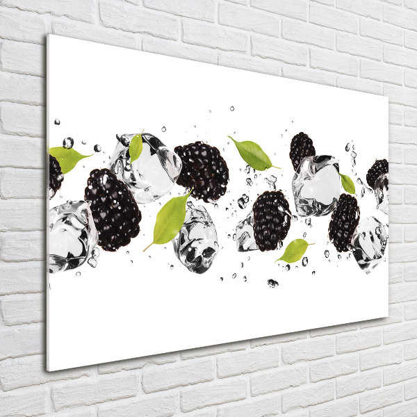 Quadro su vetro acrilico Ciliegie e acqua