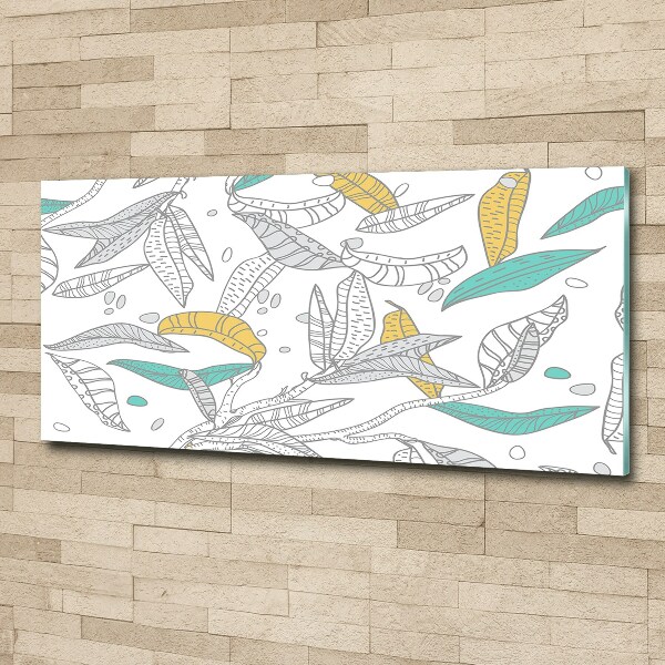 Quadro su vetro acrilico Foglie colorate