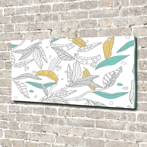 Quadro su vetro acrilico Foglie colorate