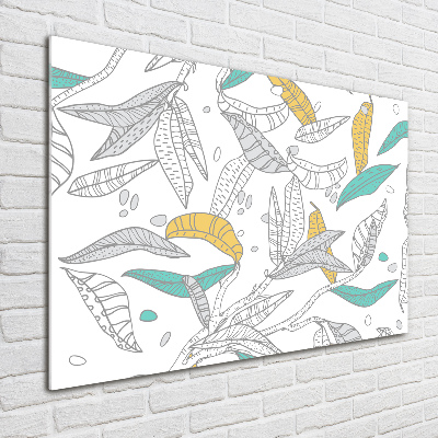 Quadro su vetro acrilico Foglie colorate