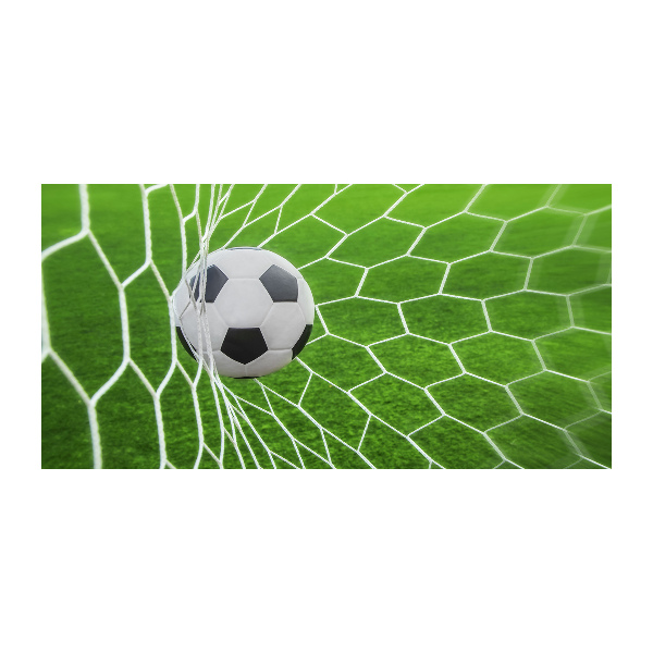 Quadro in vetro acrilico La palla è in porta