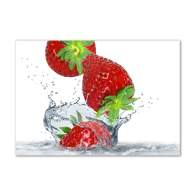 Quadro in vetro acrilico Fragole e acqua