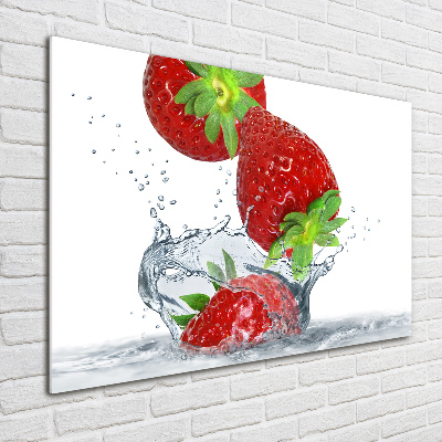 Quadro in vetro acrilico Fragole e acqua