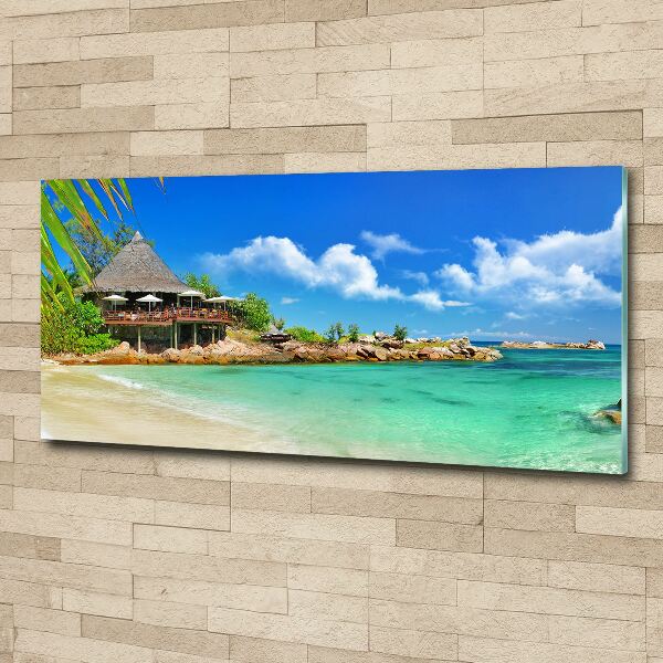 Quadro in vetro acrilico Spiaggia delle Seychelles