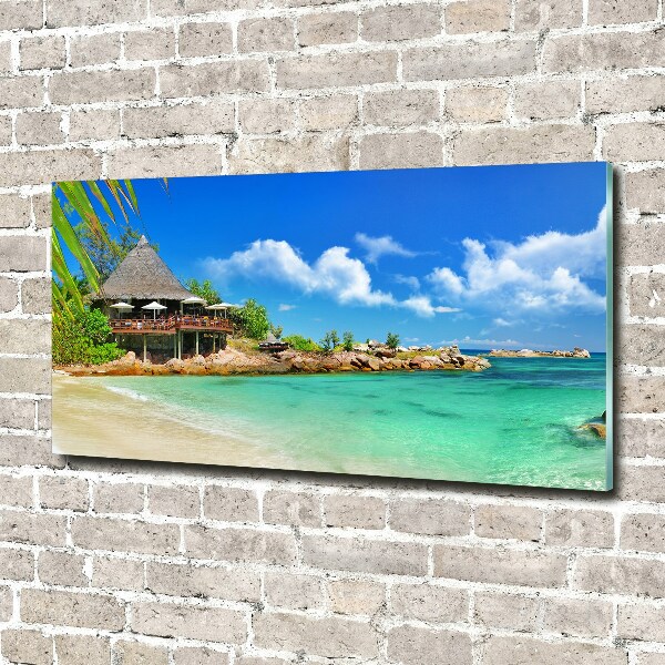 Quadro in vetro acrilico Spiaggia delle Seychelles
