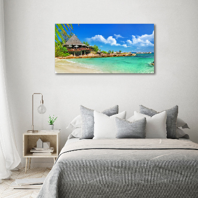 Quadro in vetro acrilico Spiaggia delle Seychelles