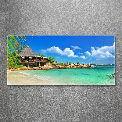Quadro in vetro acrilico Spiaggia delle Seychelles