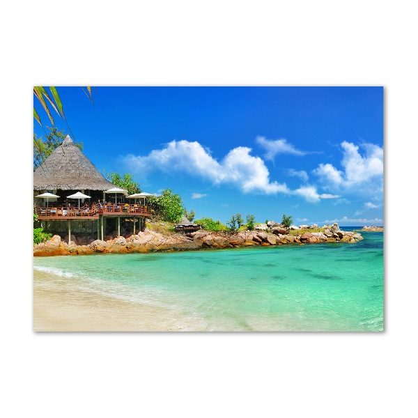 Quadro in vetro acrilico Spiaggia delle Seychelles
