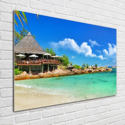 Quadro in vetro acrilico Spiaggia delle Seychelles