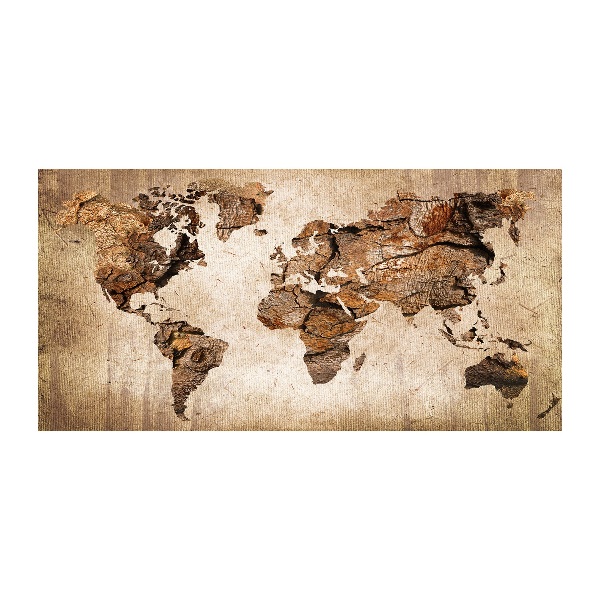 Quadro su vetro acrilico Mappa del mondo di Wood