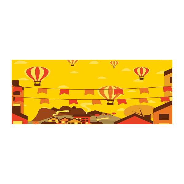 Quadro su vetro acrilico Palloncini sopra la città