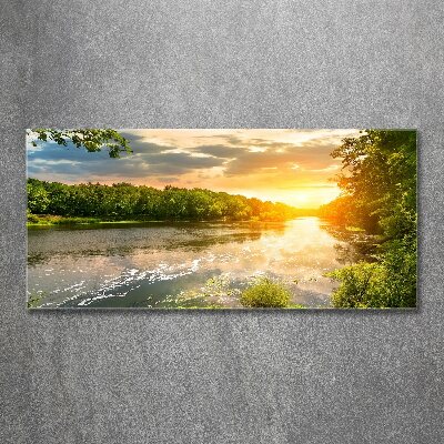 Quadro in vetro acrilico Crepuscolo sul fiume