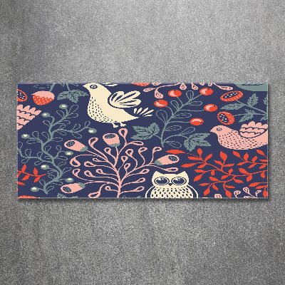 Quadro in vetro acrilico Piante di gufo gallina