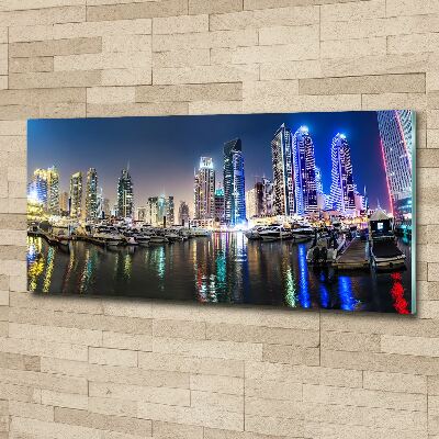 Quadro in vetro acrilico Dubai di notte