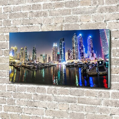 Quadro in vetro acrilico Dubai di notte