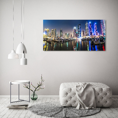 Quadro in vetro acrilico Dubai di notte